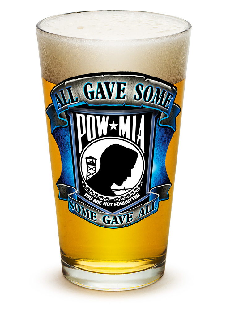 GLASSWARE-PINT-POW/MIA All Gave Some 16oz